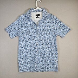 Ted Baker London Men's Geometric Print Short Sleeve Slim Fit Button‎ Down Shirt